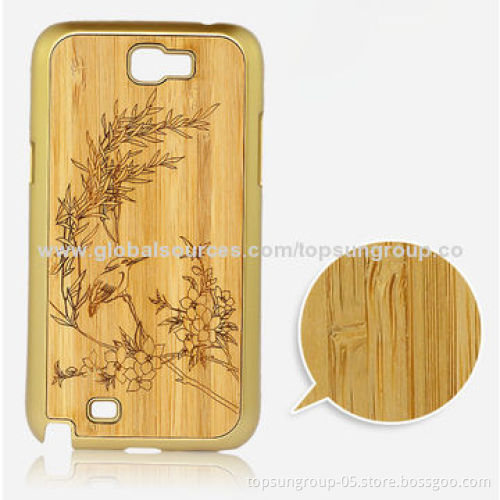 Carbonized Bamboo + PC Cases for Samsung Galaxy Note 2, Bamboo Grain, New Arrival